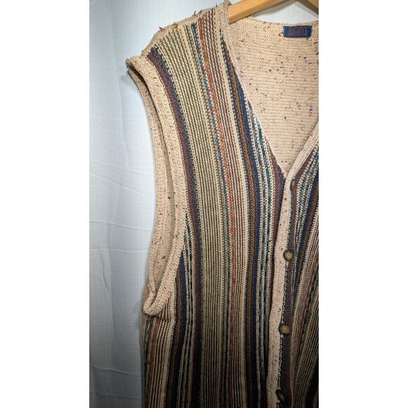 Western Striped Knit Sweater Vest Sz L Southwestern 90s Earthy Boho unisex - Picture 4 of 6